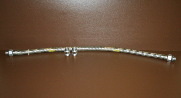 Flexible metal hose 910 PSI 3/4 in ID x 41.5 in long single braid Flexonics