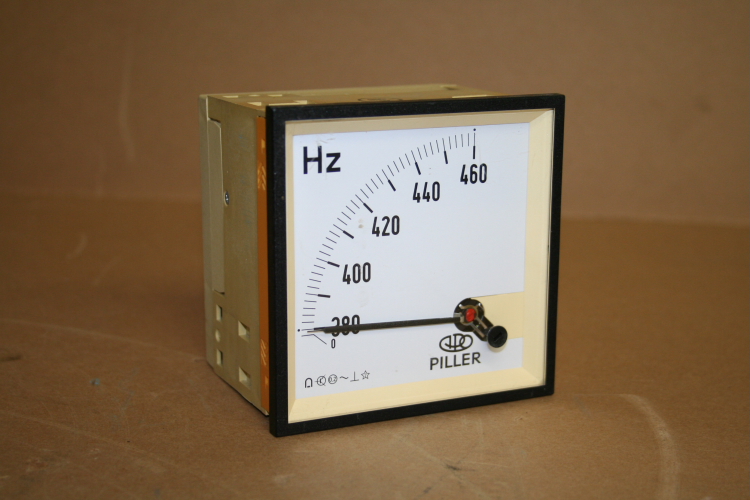 Frequency meter, hertz meter 380-450 Hz range, panel mount,  Piller 