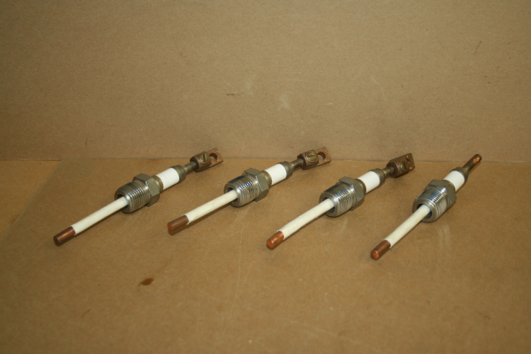 Through put connectors copper threaded with insulator lot of 4