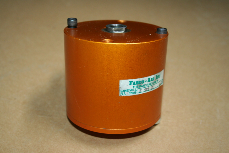 Pneumatic cylinder 2.5 in bore 2 in stroke Double acting Fabco-Air Pancake