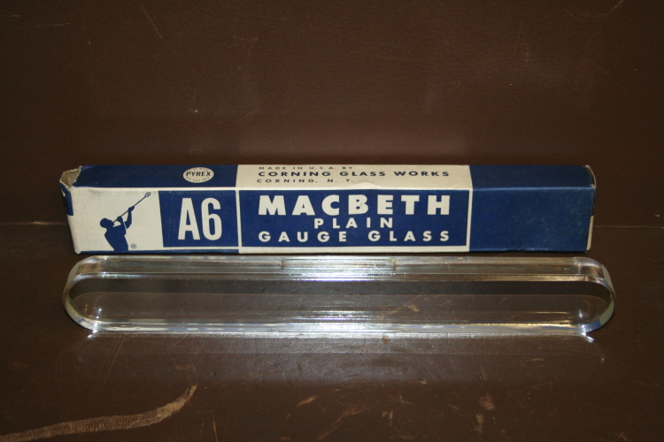 Sight glass A6 Plain Gauge Borosilicate Macbeth Corning Unused