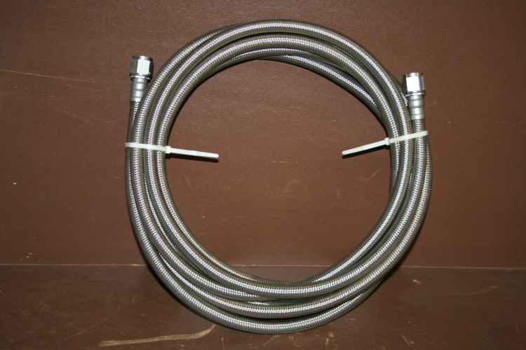 Hose assembly 1500psi stainless braided Teflon 666 -8 20ft Aeroquip