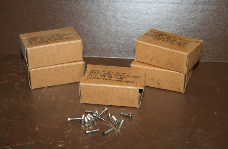 Machine screw 6-32 x 1/2in Slotted Fillister head Brass nickel plated Lot of 500