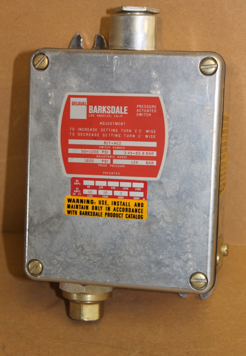 Pressure switch, Adjustable 50 to 1200 psi,  B1T-H12 Barksdale