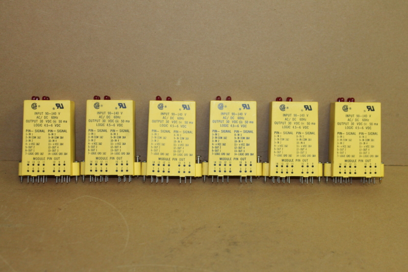 I/O input relay module, Quad, 90-140VAC in, 30VDC out, 1781-IA5Q Lot of 6