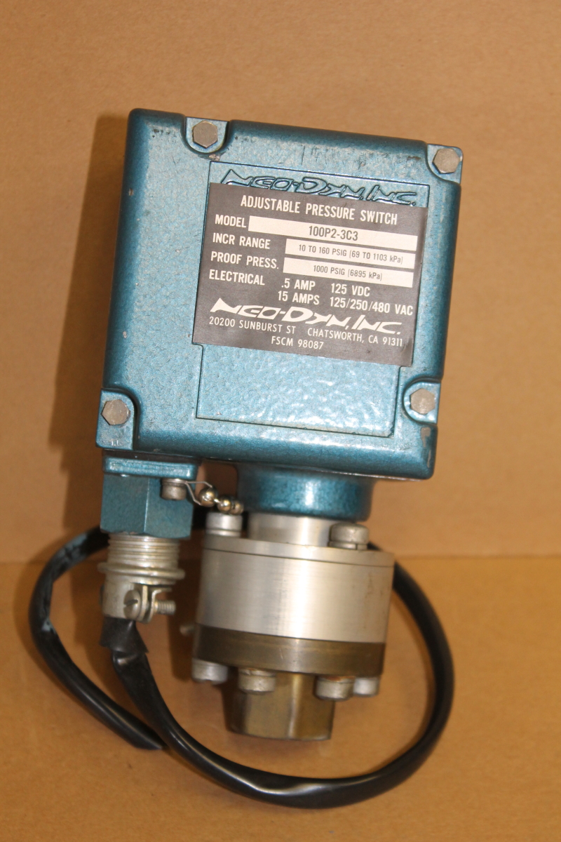 Pressure switch, Hazardous loc,10-160PSI, 15A, 125/250/480VAC, 100P2-3c3 Neo-Dyn