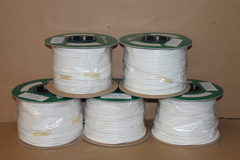 Natvar Non-Heat Shrink Tubing, PVC, Size #5, Electrical Sleeve, White, 1250FT