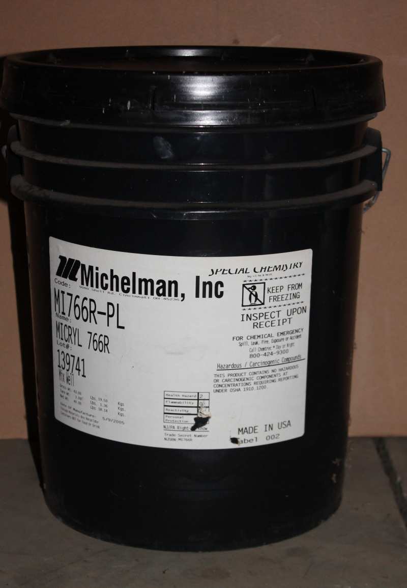 Clear Acrylic Coating, Micryl 766R-PL, Michelman, 5Gal, Water & Grease Resistant