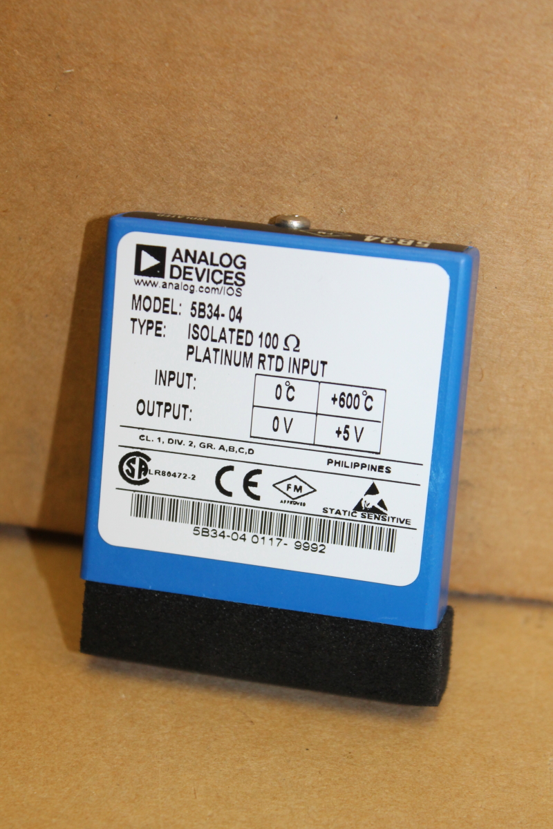 Analog Devices 5B34-04, RTD Input Module, 100 ohm Platinum RTD, 600C