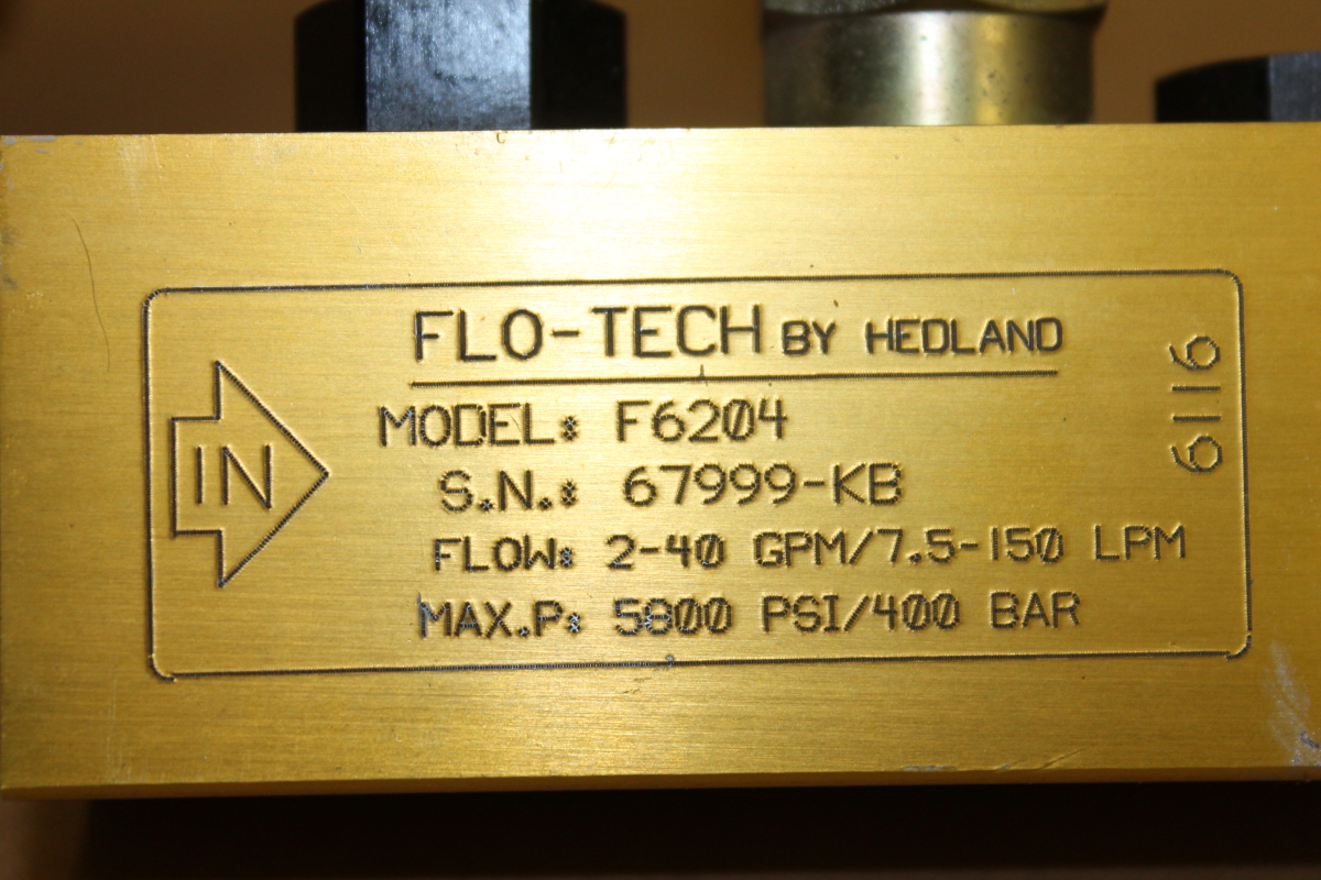 Flow meter, Hydraulic, Turbine, 5000psi, 140 GPM, 420mA, F6204, Flo Tech