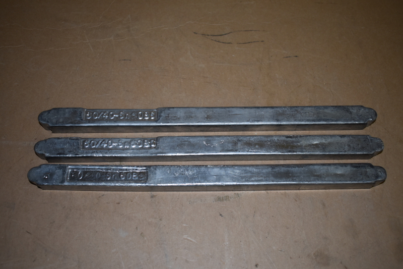 Solder bars, 60/40 SN60BS, Vaculoy, Alpha, Lot of 3