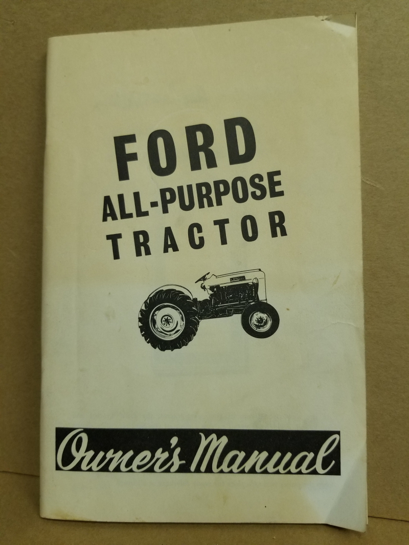 Owners manual, Ford all purpose tractor, 2000, 4000, Very clean, Good condition