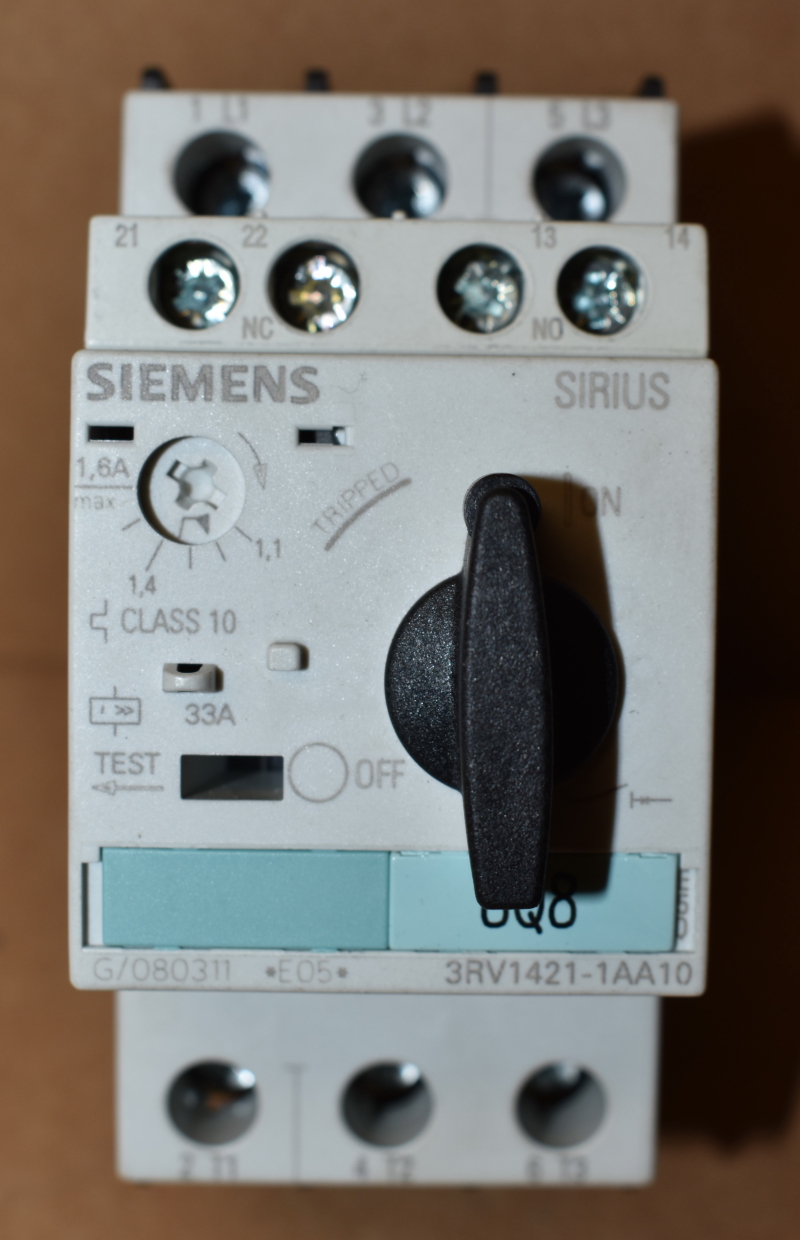 Siemens ,Sirius, 1.6 amp breaker, 3RV1421-1AA10
