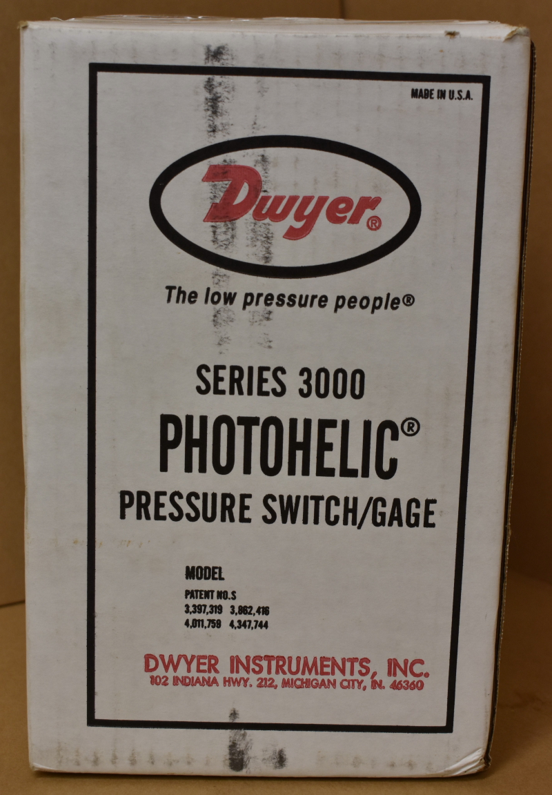 Dwyer, series 3000 photoheloic pressure switch/gage