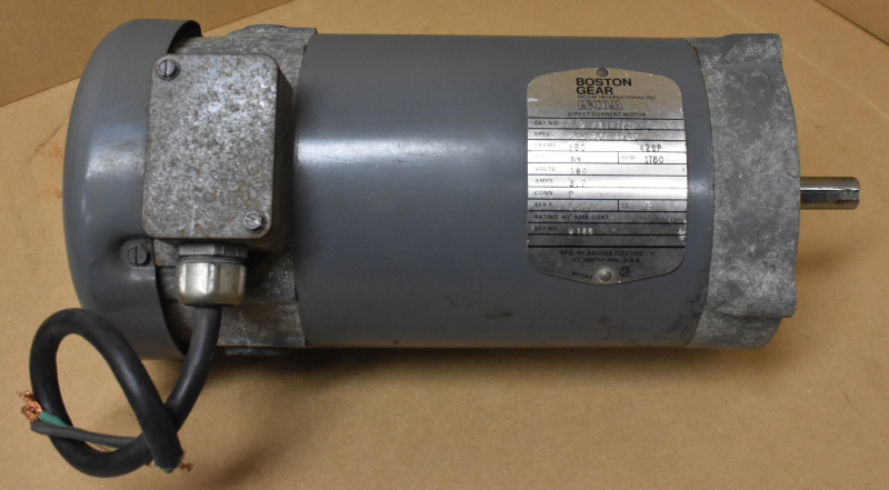 Boston Gear ,DC motor , PM1875TF-B, 180 volt, rpm 1750