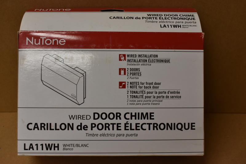 NuTone LA11WH, Two-Note Door Chime, White Textured Doorbell