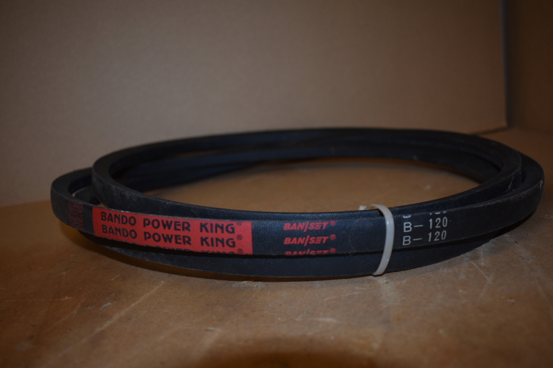 Bando Power King , B120 multi V-belt, 123 in, 117.8 in, 0.41 in thk, 0.66 in W top, rubber