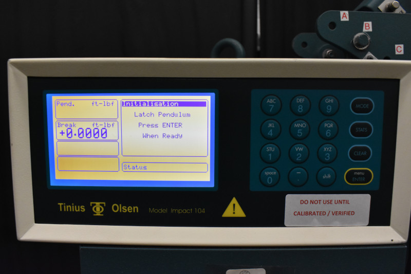 Tinius Olsen Impact testing machine IT406E 300 ft lbs Charpy