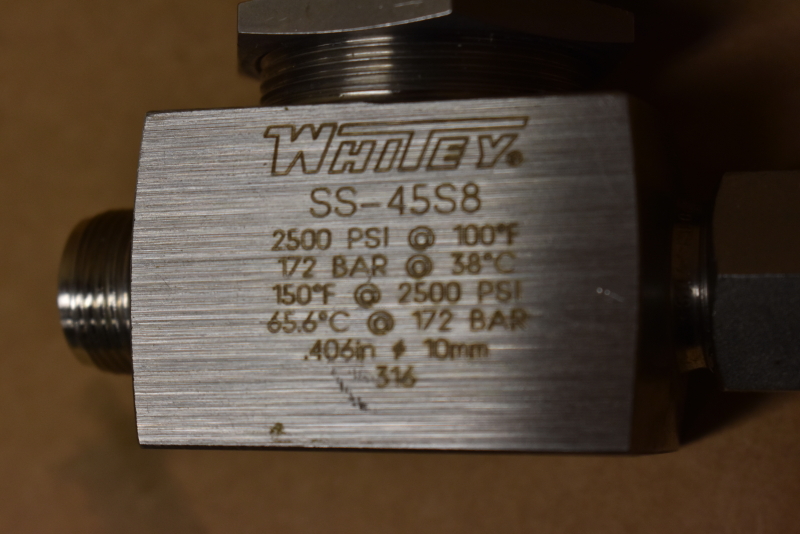 Whitey / Swagelok  SS-45S8, 1 Piece, ball valve, 1/2