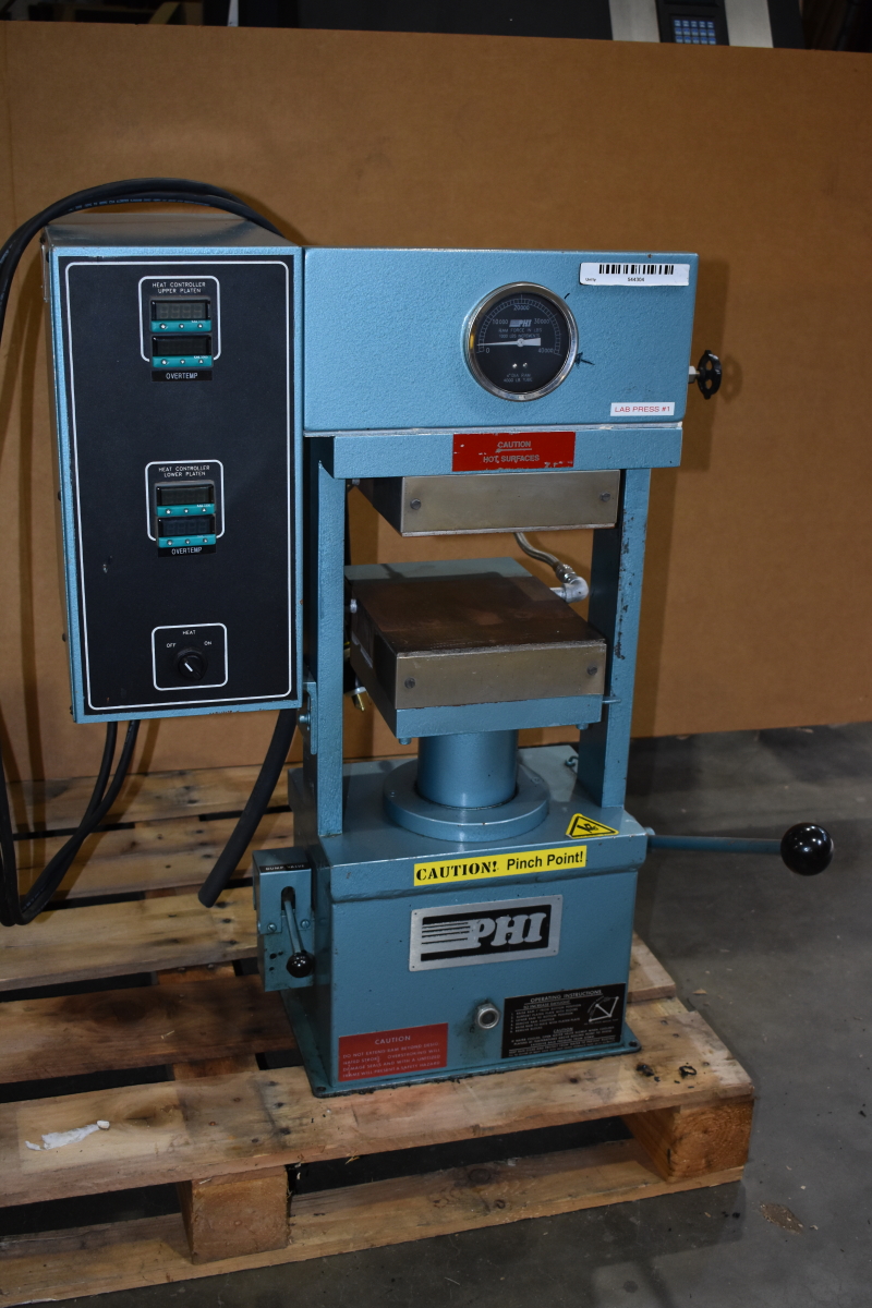 PHI manual hydraulic hot press with cooling 20 ton P210C 600 DEG F